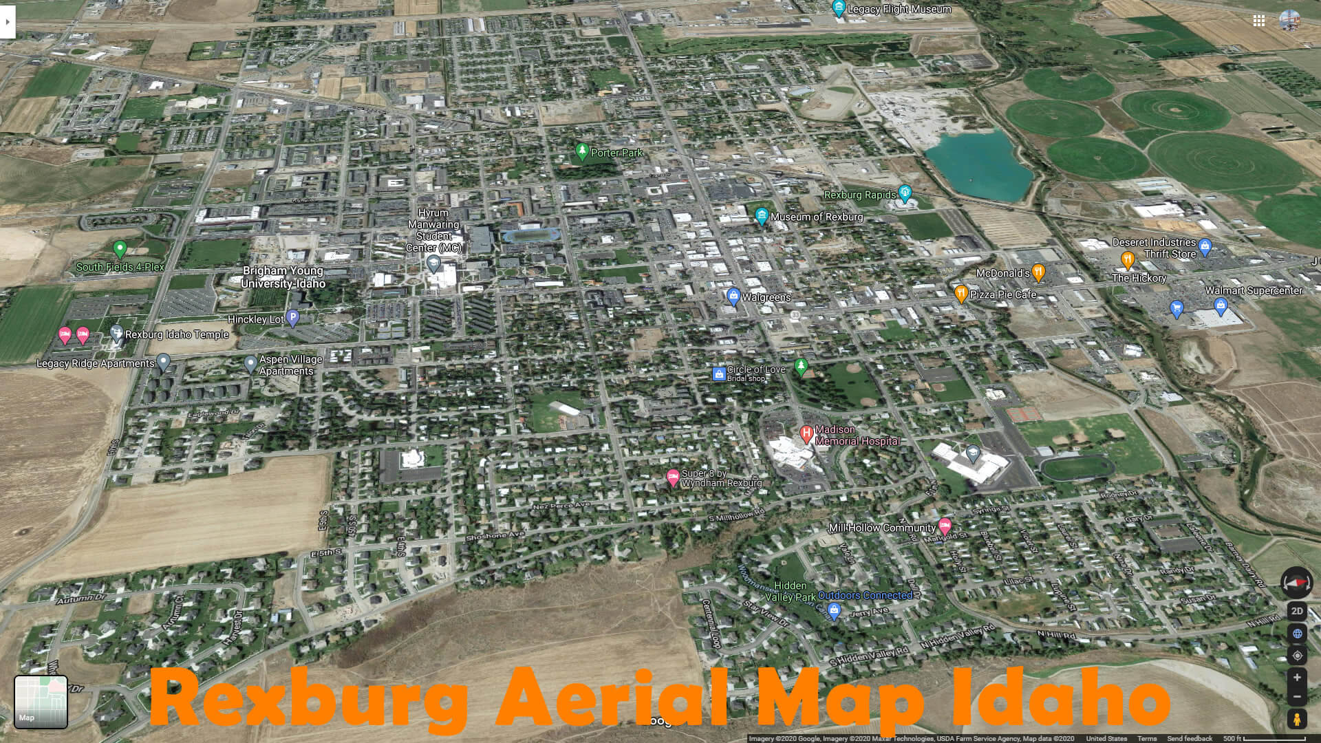 Rexburg Aerial Map Idaho
